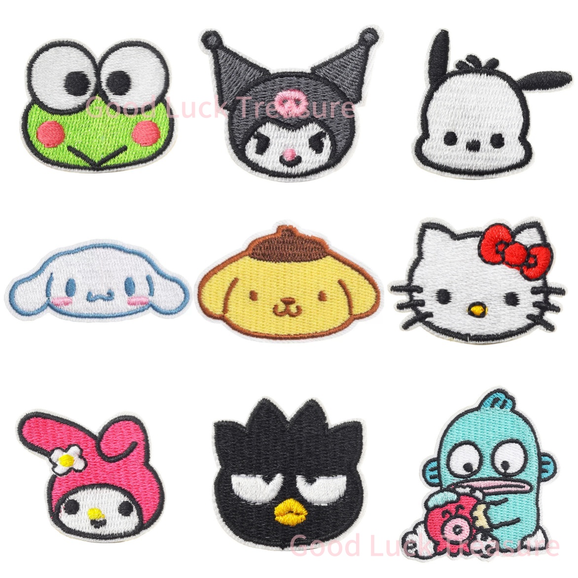Streetwear Brand Stickers - แพทช์ปักลายซานริโอ้ คาวาอี้ แบบรีดติดเสื้อผ้า กระเป๋า หมวก ของตกแต่ง
