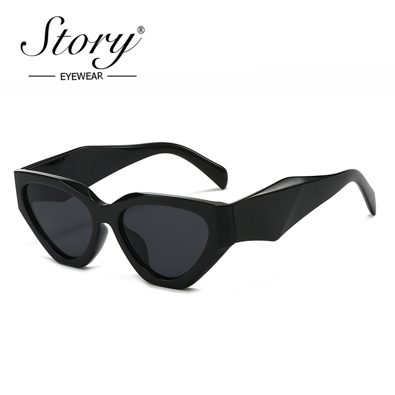 Streetwear Brand Cat - แว่นกันแดดทรงแคทอายขนาดใหญ่ รุ่น STORY Trendy สำหรับผู้หญิง ปี
