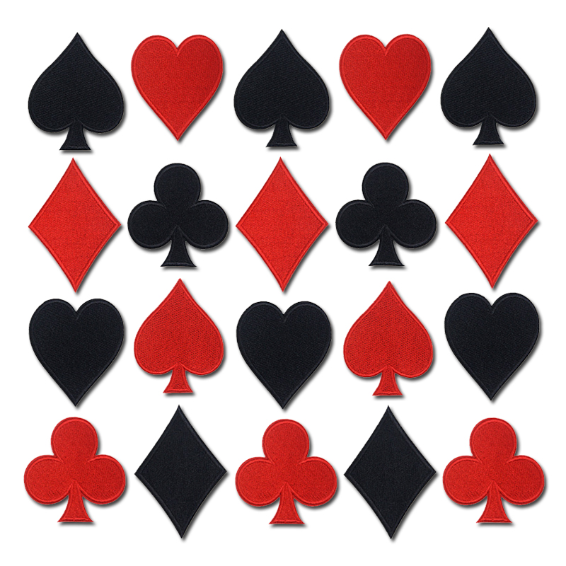 Streetwear Brand Stickers - การ์ดเล่น Spades Poker รักหัวใจแพทช์เหล็กบนเสื้อผ้า Gaming ปัก