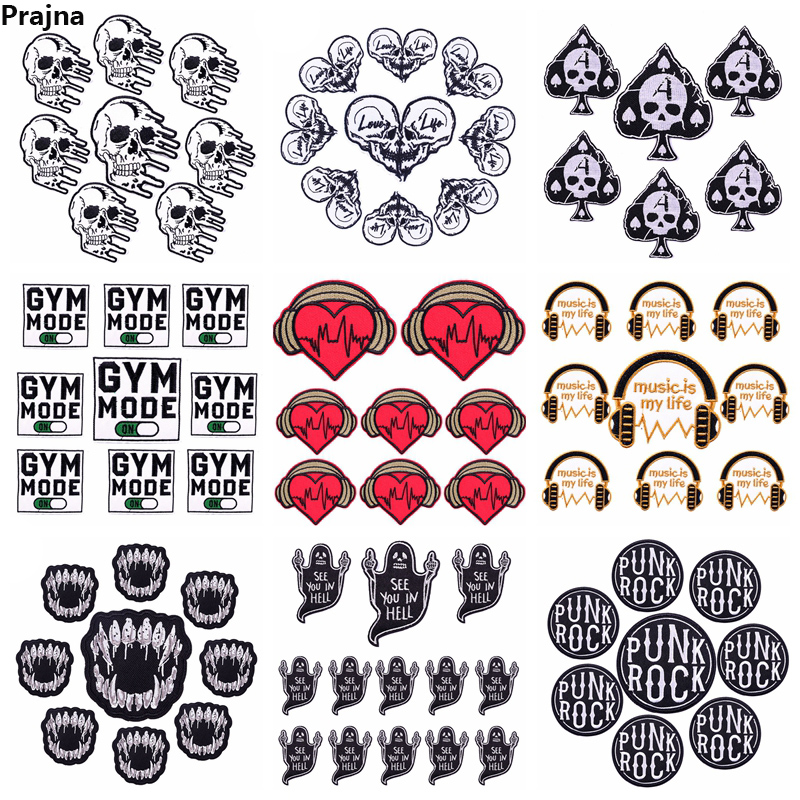 แผ่นผ้าปักสไตล์ร็อค10ชิ้น/ล็อต - Streetwear Brand Stickers บทวิจารณ์และราคา