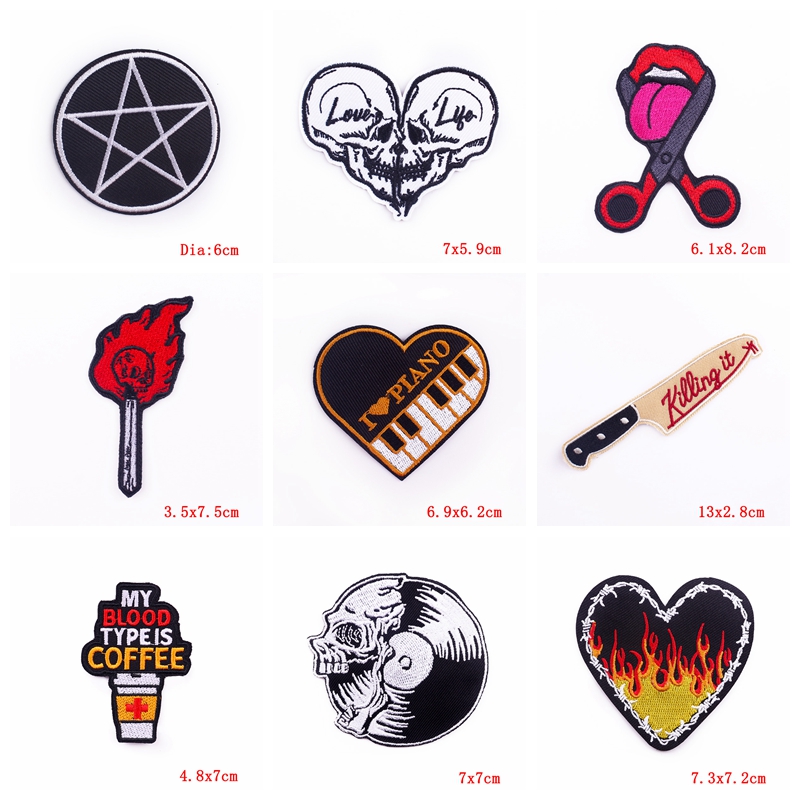 แผ่นผ้าปักสไตล์ร็อค10ชิ้น/ล็อต - Streetwear Brand Stickers บทวิจารณ์และราคา