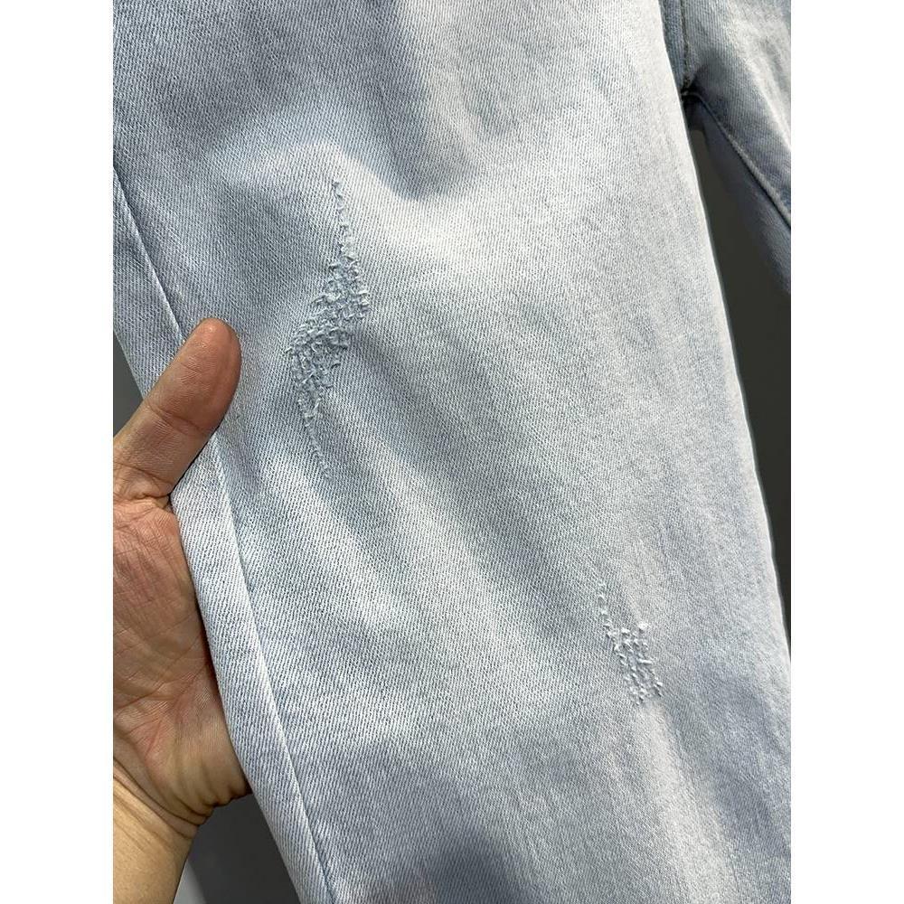 ฤดูร้อนล้างสีฟ้าล้างกางเกงยีนส - Streetwear Brand Cat บทวิจารณ์และราคา