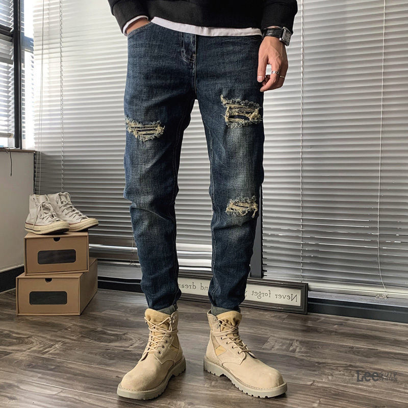 กางเกงยีนส์ขาดผู้ชาย รุ่นใหม่ส - Streetwear Brand Jeans บทวิจารณ์และราคา