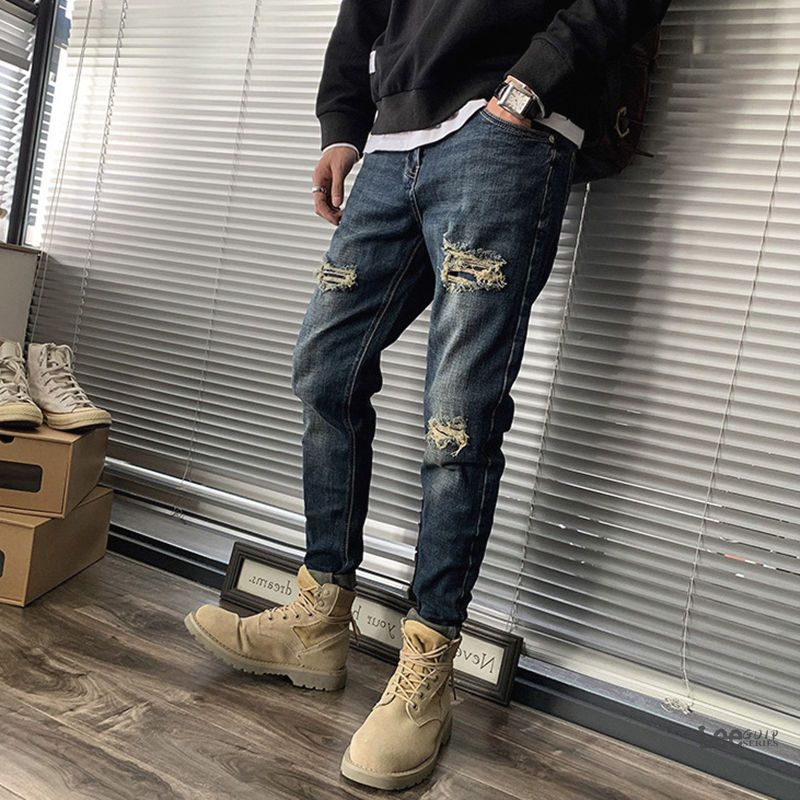 กางเกงยีนส์ขาดผู้ชาย รุ่นใหม่ส - Streetwear Brand Jeans บทวิจารณ์และราคา