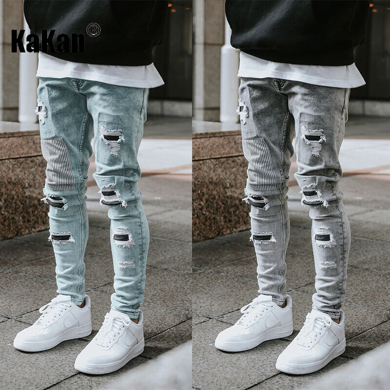 Kakan-y2k ใหม่ผู้ชายสวมใส่ขาเล - Streetwear Brand Jeans บทวิจารณ์และราคา