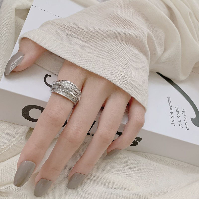 แหวนเงินประดับเพชรเทียมสีเงินแ - Chrome Hearts Ring บทวิจารณ์และราคา
