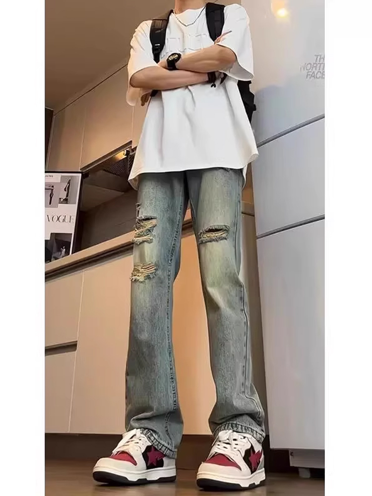 กางเกงยีนส์ผู้ชายสไตล์อเมริกัน - Streetwear Brand Jeans บทวิจารณ์และราคา