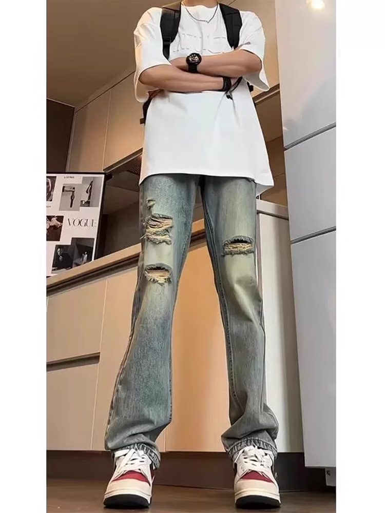 กางเกงยีนส์ผู้ชายสไตล์อเมริกัน - Streetwear Brand Jeans บทวิจารณ์และราคา